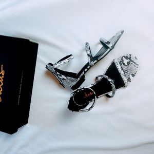 Lulu's Quin Snakeskin Print Gladiator Sandals